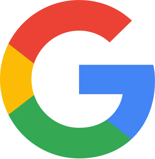 Logo de Google : Un G multicolore, représentant le moteur de recherche et la gamme de services de Google.